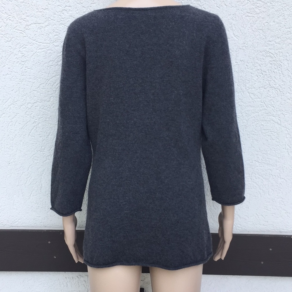 Lord and Taylor cashmere sweater XL gray twist front - Picture 3 of 6